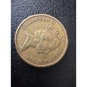 1988 Australia 2 Dollar Coin Elizabeth II HH Initials First Year Issue Vintage